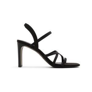 Call It Spring Jazz Black High Heel Strappy Sandal with Thin Block Heel